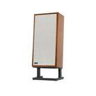 KLH Model Four Loudspeaker - single walnut with grille - angled front view