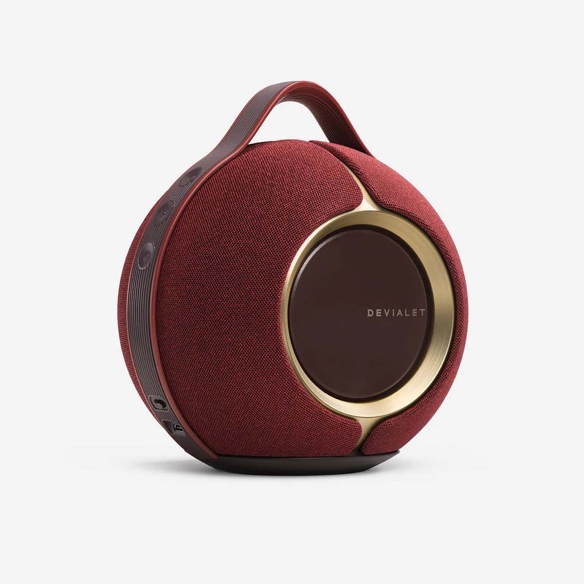 Devialet Mania HiFi Portable Smart Speaker - Opera Rouge front view angled right