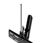 Black metal TV wall mount bracket with an adjustable mounting pole and mounting plate, shown on a plain white background.