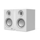 A pair of white Kanto TUK Gen 2 260W Premium Powered Speaker System with silver drivers, shown on a clean white background.