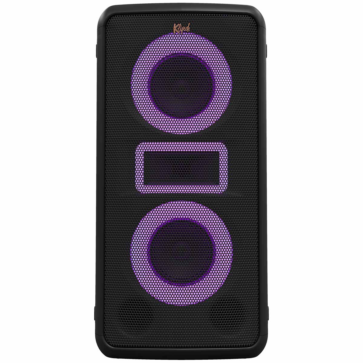 Klipsch Miami Music City Series Party Speaker - front view with purple lights
