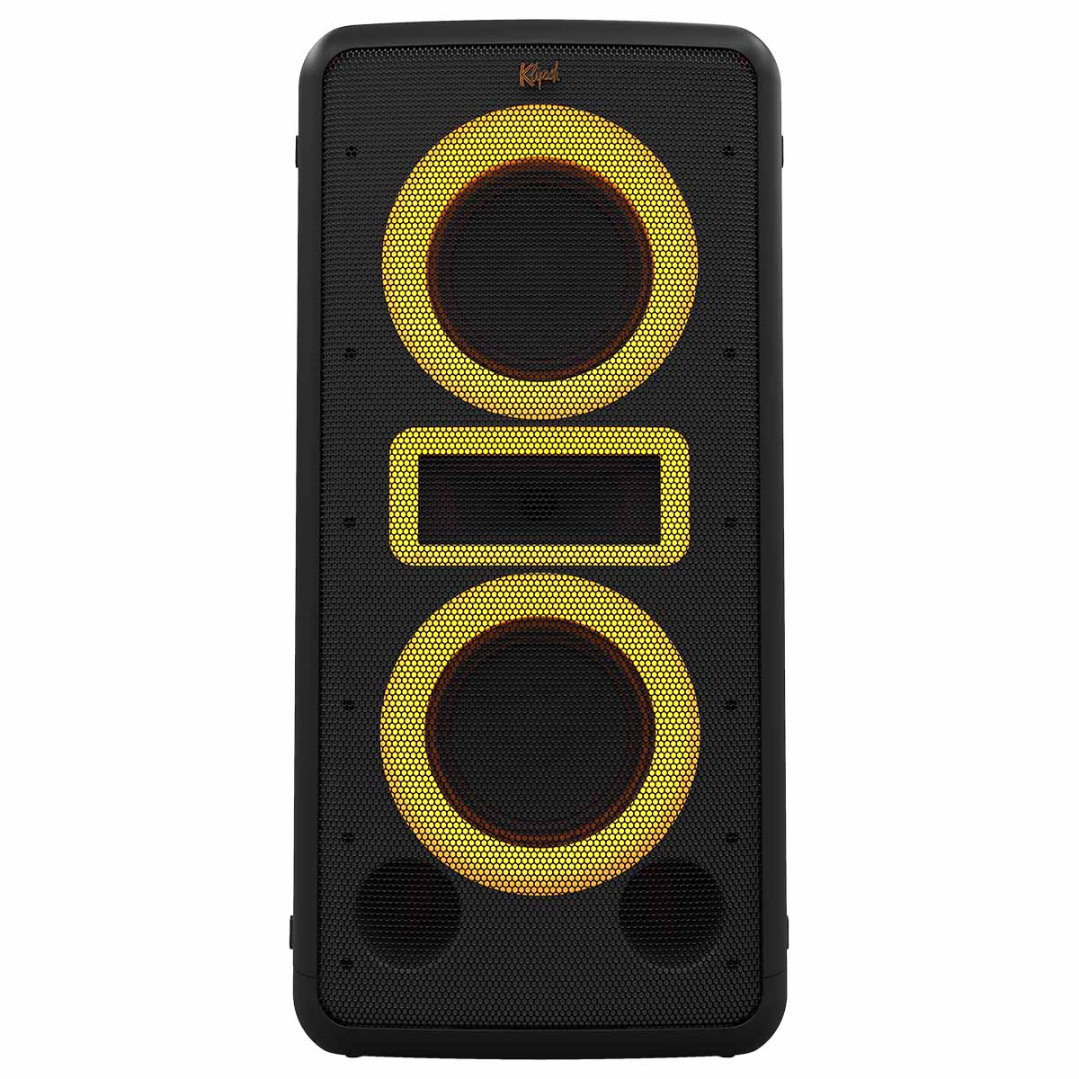 Klipsch New York Music City Series Party Speaker - front view with yellow lights