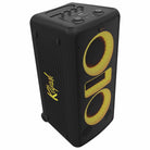 Klipsch New York Music City Series Party Speaker - three quarter high angle view facing right with yellow lights