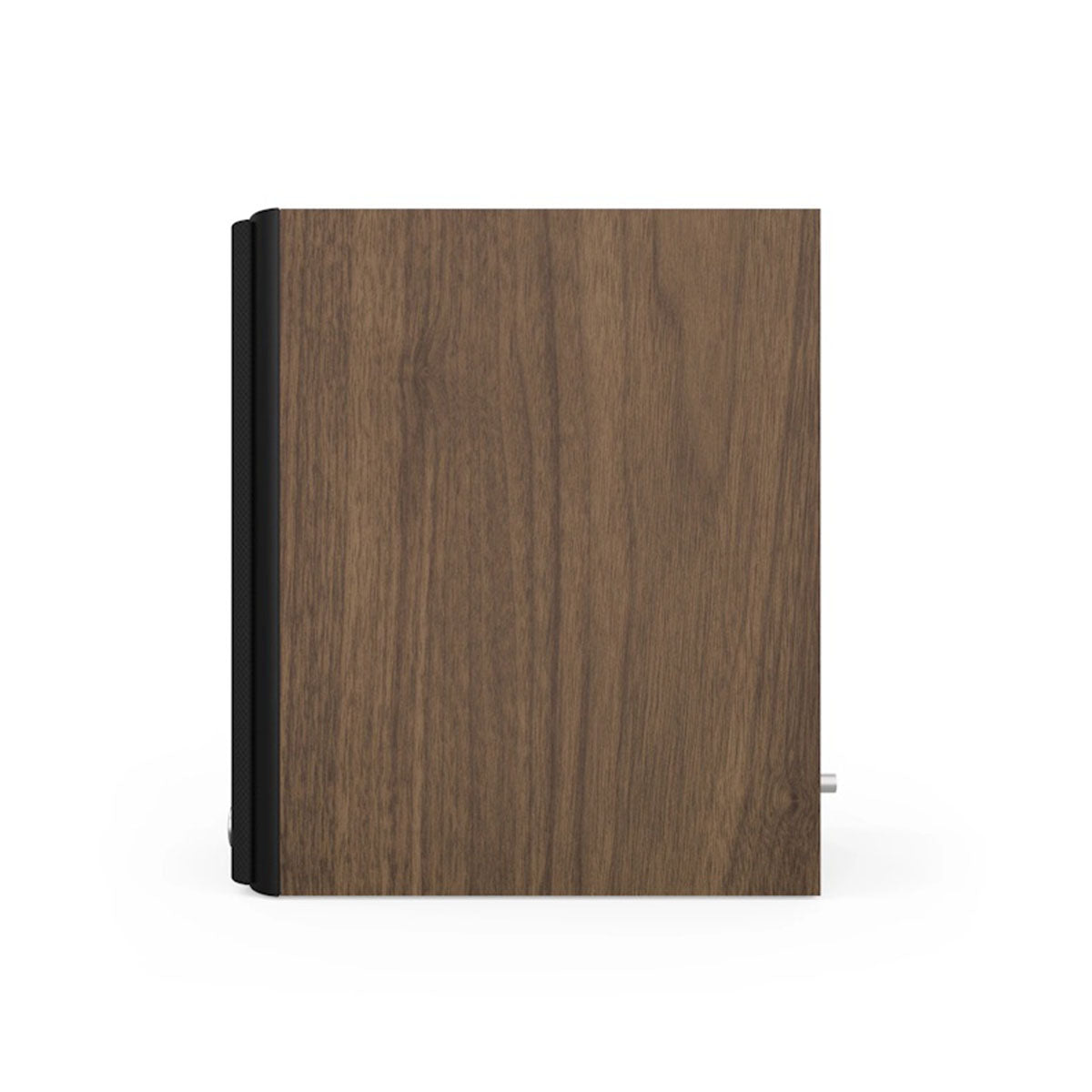 Klipsch The Fives II Dolby Atmos 5.25" Powered Speakers - single speaker - Walnut side view with grille facing left