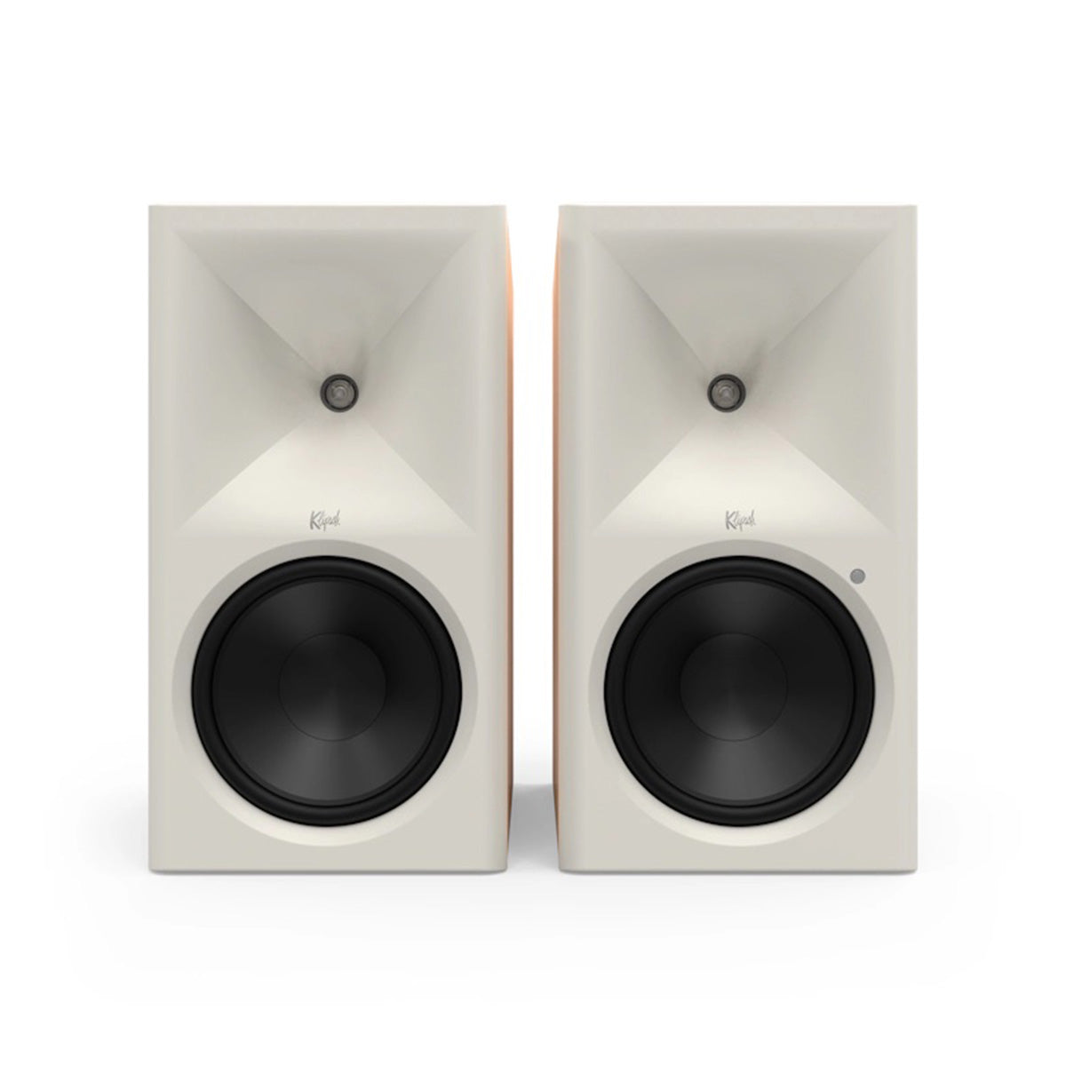 Klipsch The Nines II Dolby Atmos 8" Powered Speakers - Pair - Red Oak front view without grilles