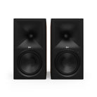 Klipsch The Nines II Dolby Atmos 8" Powered Speakers - Pair - Walnut front view without grilles