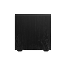A black wood-grain sKlipsch RP-1200CSW Reference Premiere Compact Subwoofer shown from the rear, isolated on a solid white background.