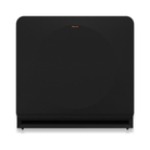 A black Klipsch RP-1600CSW Reference Premiere Compact Subwoofer shown from the front against a plain white background.