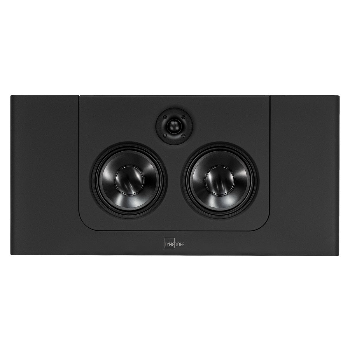 Lyngdorf LCR-2 On-Wall LCR Speaker - single black speaker front view without grille