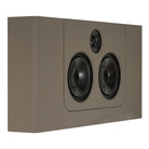 Lyngdorf LCR-2 On-Wall LCR Speaker - single brown speaker front view angled right without grille