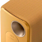 KEF LSX II Wireless HiFi Speakers amber haze close-up of port