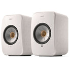KEF LSX II Wireless HiFi Speakers cotton white front view of pair