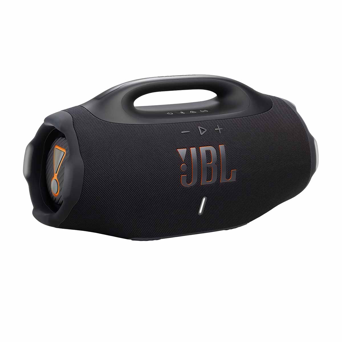 JBL Boombox 4 Portable Bluetooth Speaker - black - front view angled right