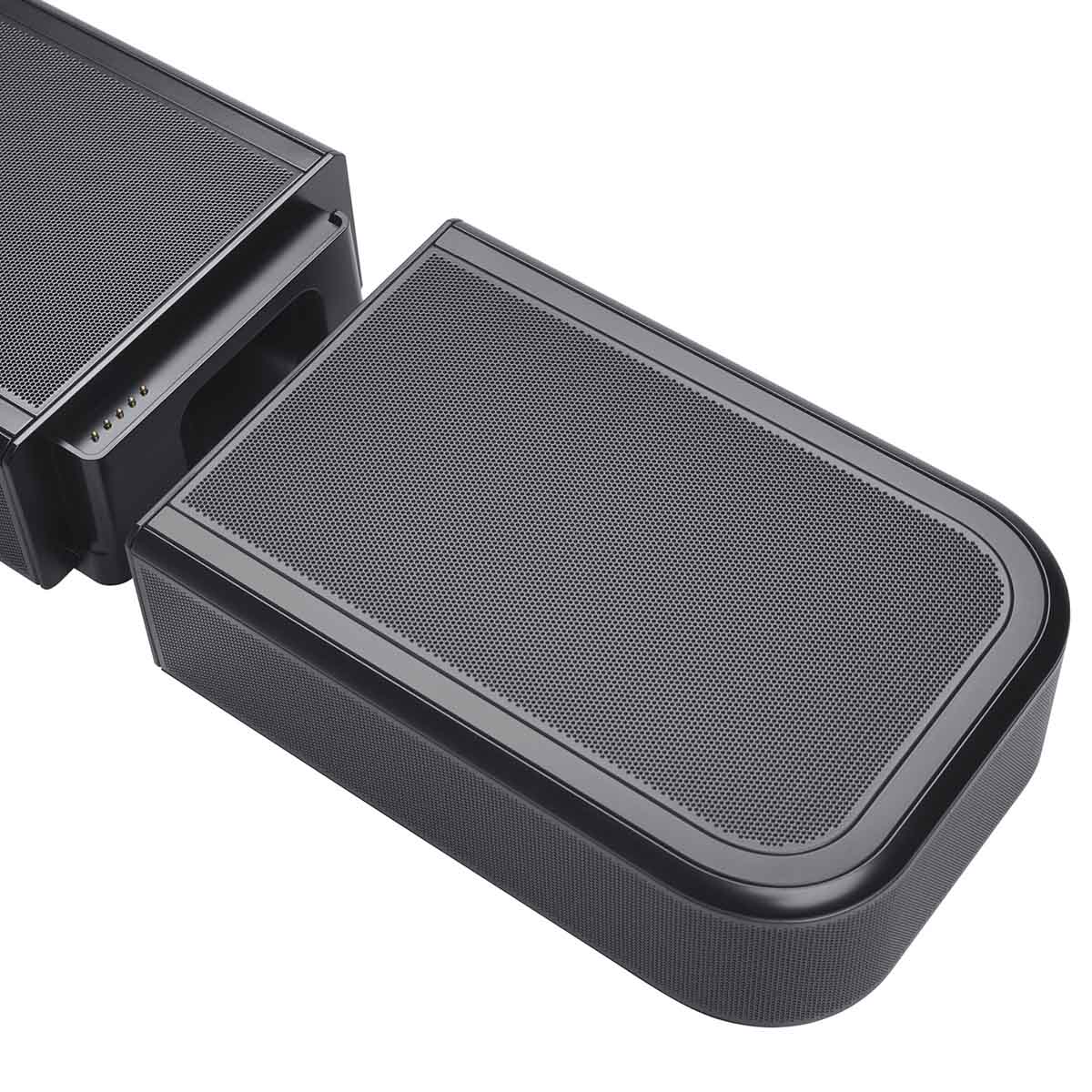 JBL Bar 1300X M2 11.1.4 Soundbar with Wireless Subwoofer closeup of satellite speaker