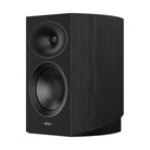 Revel Performa4 M145 Bookshelf Loudspeaker - Black - single speaker front and side view without grille angled left
