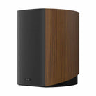 Revel Performa4 M145 Bookshelf Loudspeaker - Walnut - single speaker front and side view with grille angled left