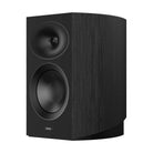 Revel Performa4 M146 Bookshelf Loudspeaker - Black - single speaker front and side view without grille angled left