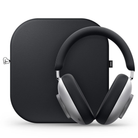 Black over-ear Leowe Leo headphones with a black carrying case on a white background