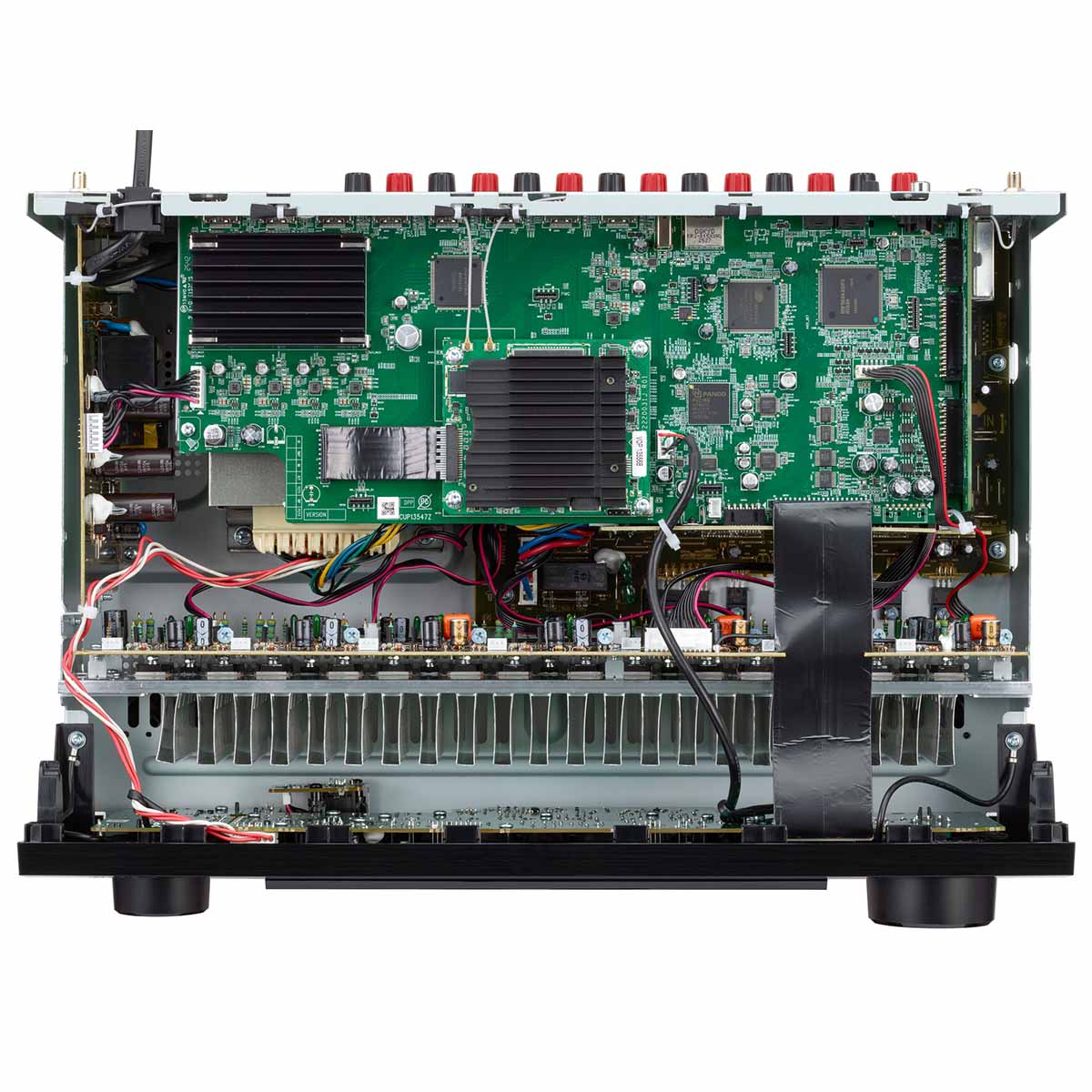 Denon AVR-S980H AV Receiver top view with top panel removed showing internal components