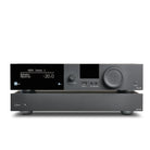 Lyngdorf SDA-2400 Stereo Semi-Digital Power Amplifier front view with TDAI-3400 stacked on top