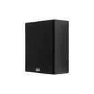 Lyngdorf MH-2 Satellite Speaker black speaker front view angled left with black grille