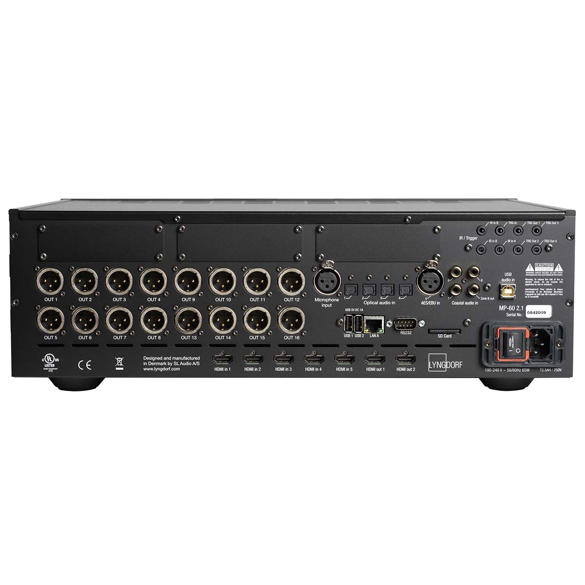 Lyngdorf MP-60 2.1 Flagship Surround Processor rear view