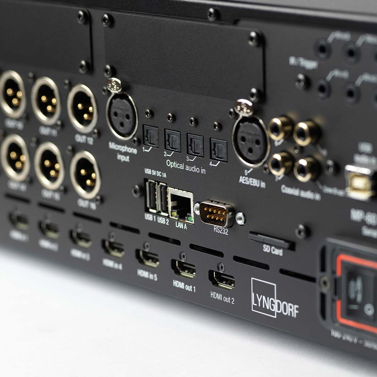 Lyngdorf MP-60 2.1 Flagship Surround Processor rear view detail