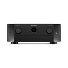 A black Marantz Cinema 50 Series 2 AV Receiver with a carbon-fiber textured pattern on the side panels, featuring two large front volume knobs and a central display screen, set against a plain white background.