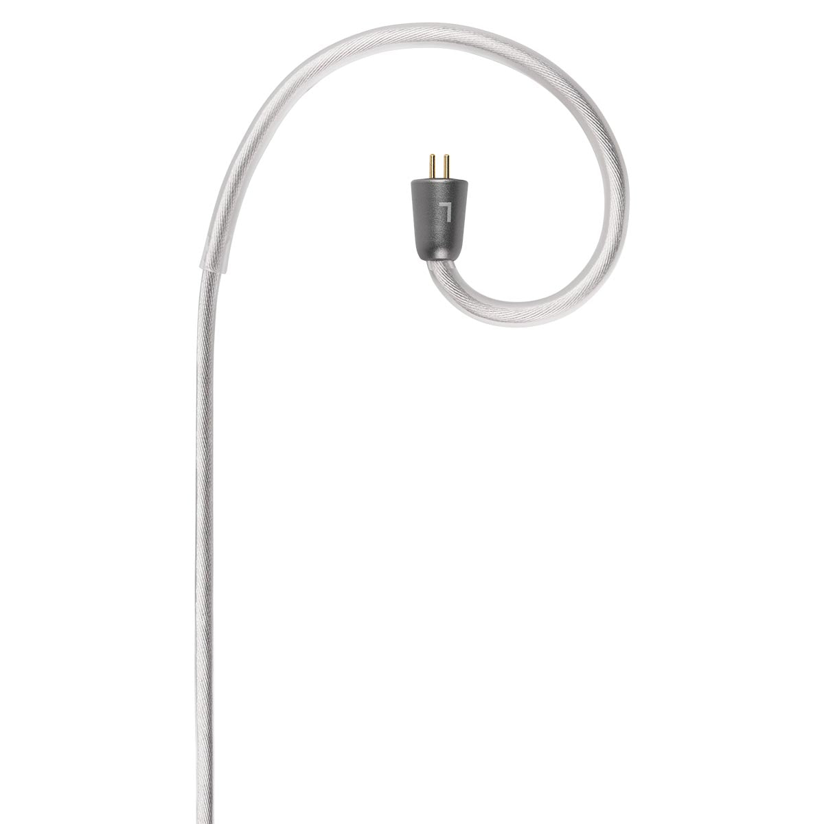 Meze Audio ASTRU Single Dynamic Driver In-Ear Monitors - left earbud wire disconnected from earbud on white background
