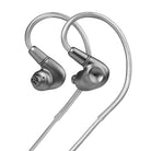 Meze Audio ASTRU Single Dynamic Driver In-Ear Monitors - both earbuds without ear tips connected to wires on white background