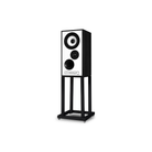 A Mission 700 Bookshelf Speaker on a matching black metal stand, shown against a plain white background.