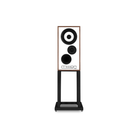 A single Mission 700 Bookshelf Speaker on a black metal stand, shown against a solid white background.