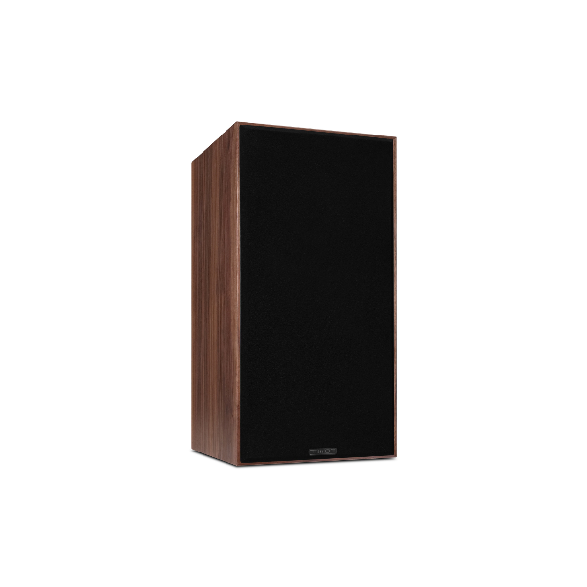 A single Mission 700 Bookshelf Speaker with a dark brown wood-grain cabinet and a black front baffle, shown at a three-quarter angle on a plain white background.