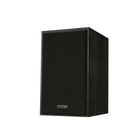 A black wood-finish Mission 750 Bookshelf Speaker with a textured black front grille and a small silver brand badge near the bottom center, shown against a plain white background.