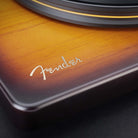 MoFi Electronics x Fender American Vintage Turntable detail of Fender logo on front left