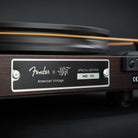 MoFi Electronics x Fender American Vintage Turntable detail of back panel serial number panel