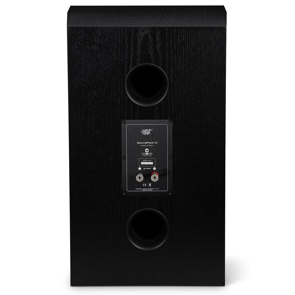 MoFi Electronics SourcePoint 10 Master Edition Bookshelf Speakers - black - rear view of single speaker