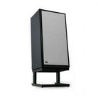 KLH Model Five Acoustic Suspension Loudspeakers - single black speaker angled right with grille