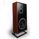 KLH Model Seven Acoustic Suspension Loudspeakers - single mahogany speaker without grille angled right