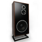 KLH Model Seven Acoustic Suspension Loudspeakers - single walnut speaker without grille angled right