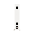 A tall, white Monitor Audio Bronze 300 7G Flagship Two and a Half-way Floor Standing Speaker with two black drivers and a circular control panel near the bottom, shown against a solid white background.