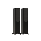 Pair of black Monitor Audio Bronze 300 7G Flagship Two and a Half-way Floor Standing Speaker on a white background