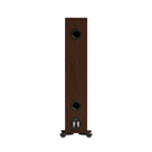 A single Monitor Audio Bronze 300 7G Flagship Two and a Half-way Floor Standing Speaker with a dark brown wood-grain finish, featuring dual circular driver openings and a small control panel at the base