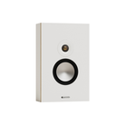 A white Monitor Audio Bronze On-Wall 7G Slim, Two-way On-Wall Speaker with a black circular woofer and a silver inner driver, shown against a plain white background.