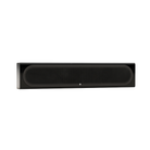 A sleek, minimalist black Monitor Audio Radius On Wall 4G 2-way LCR Speaker with a textured front grille and a small central logo, shown against a solid white background.