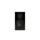 A single black Monitor Audio Silver 50 8G Compact 2-way Bookshelf Speaker  with two drivers (a small top midrange and a larger woofer) on a solid white background.