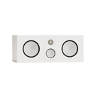 A white rectangular Monitor Audio Silver Centre 8G 3-way Center Channel Speaker with two large circular driver grilles and a small round tweeter in the center, shown against a plain white background.