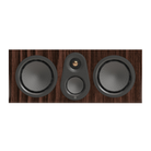 A Monitor Audio Silver Centre 8G 3-way Center Channel Speaker with a dark brown wood grain cabinet and black drivers, shown from a top-down view against a white background.
