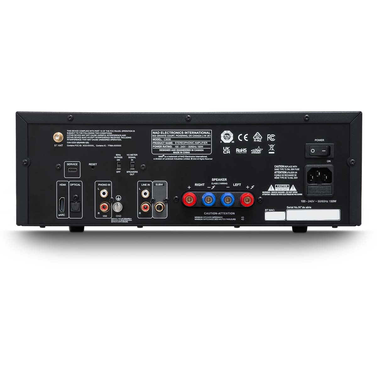 NAD C 3030 Integrated Amplifier rear view