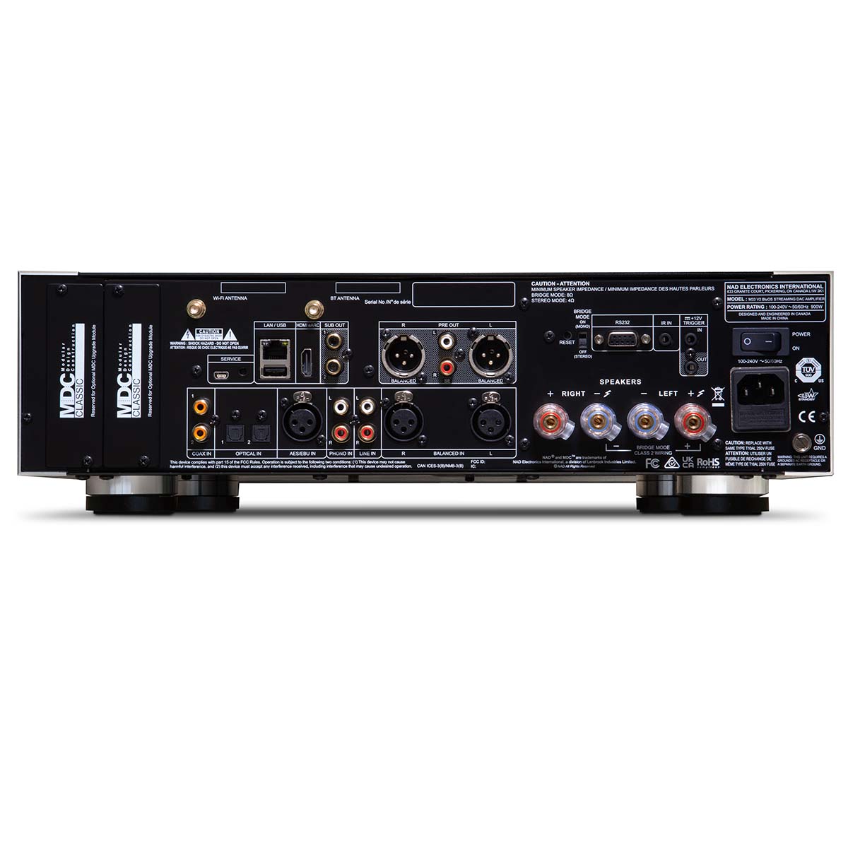 NAD M33 V2 BluOS Streaming DAC Amplifier rear view